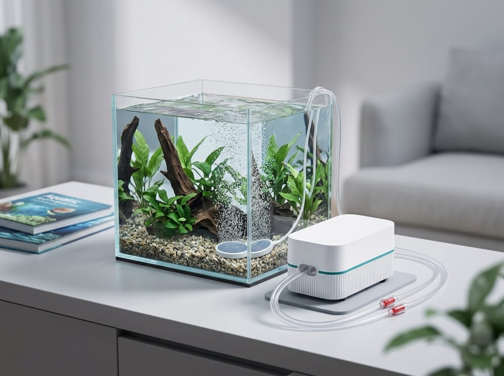 Kaufratgeber für leise Mini-Luftpumpen in Deutschland — supporting aquarium detail