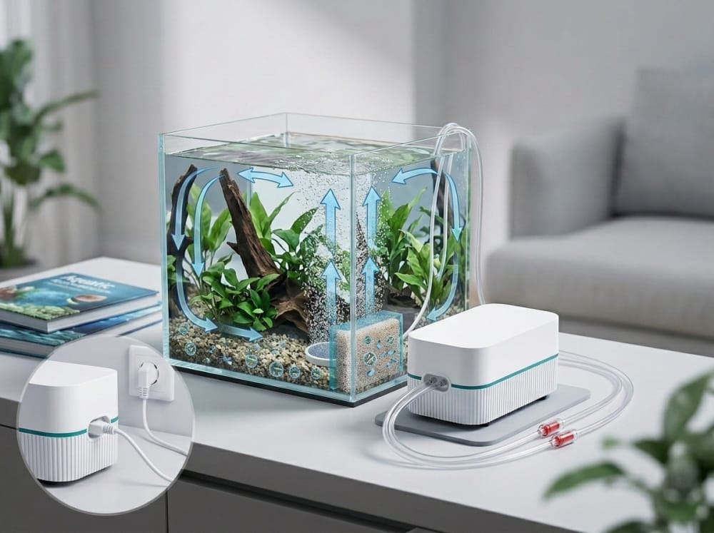 Luftpumpen für stabile Aquarien in Deutschland — supporting aquarium detail
