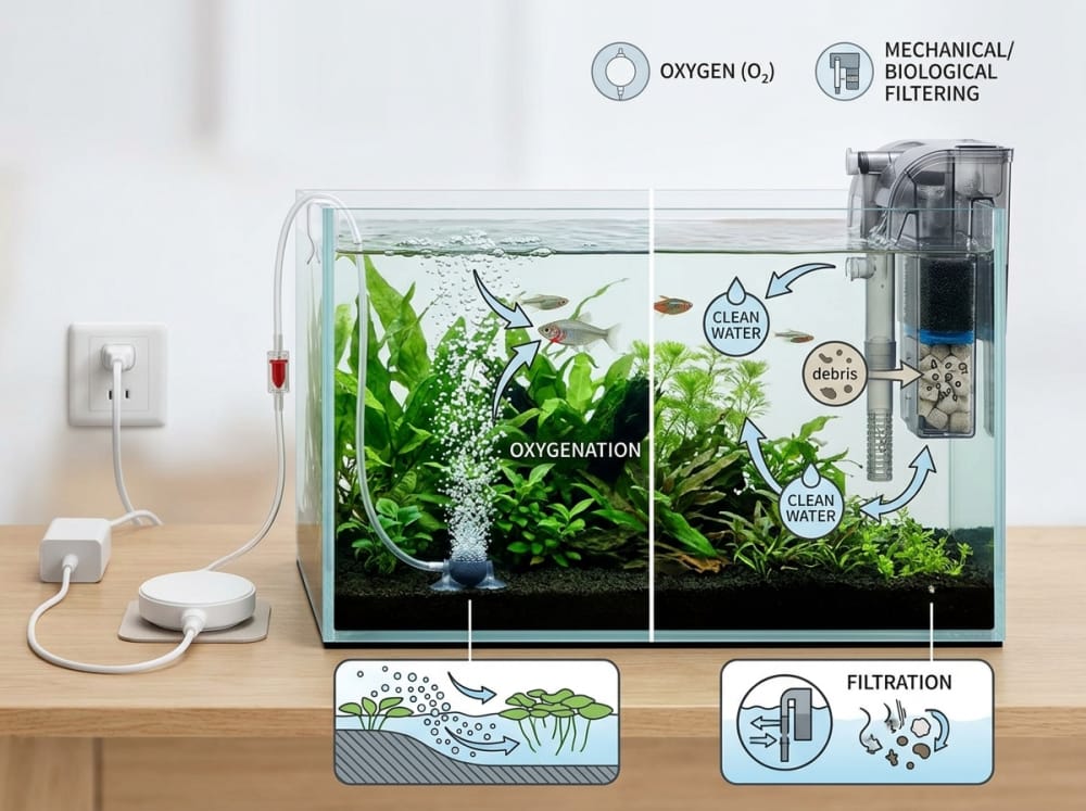 Luftpumpe oder Filter? Unterschiede in Deutschland: aquarium guide image 1