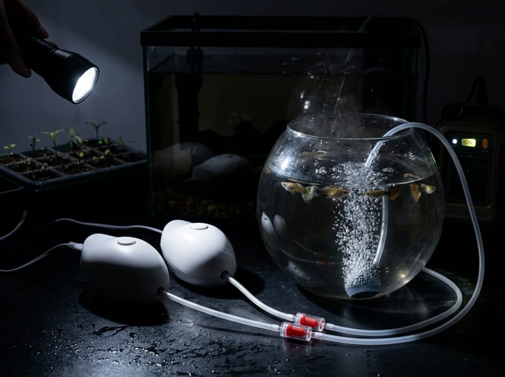 Mini-Luftpumpen für Garnelenbecken in Deutschland — practical setup example