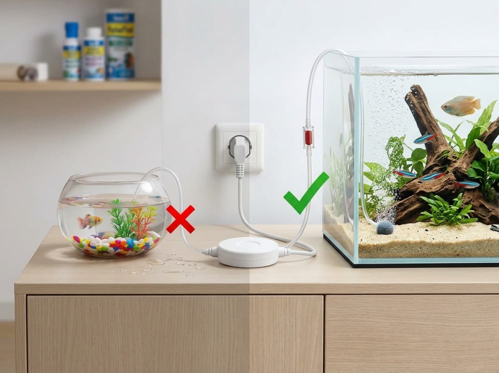 Aquarium-Luftpumpen in Deutschland richtig nutzen — supporting aquarium detail