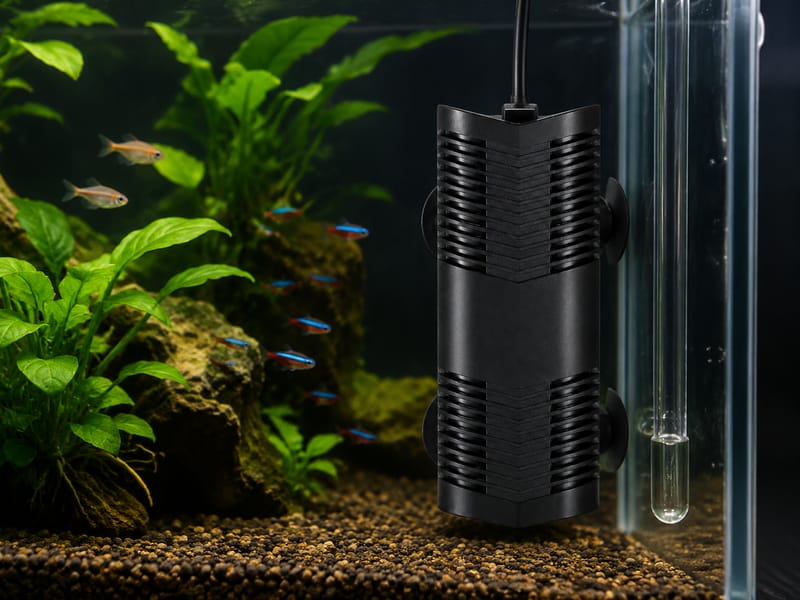 Kompakte Digitalheizer im Aquarium-Großhandel prüfen — supporting aquarium detail