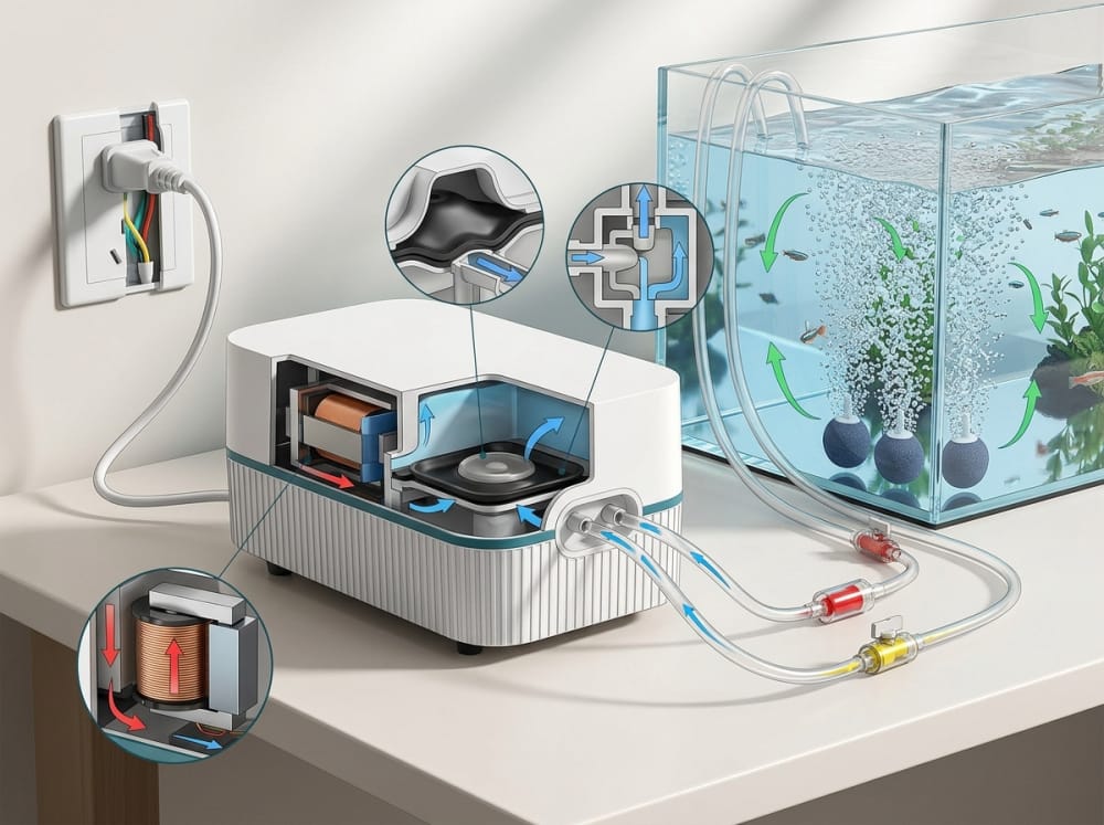 Luftpumpen für Aquarien in Deutschland richtig nutzen — supporting aquarium detail