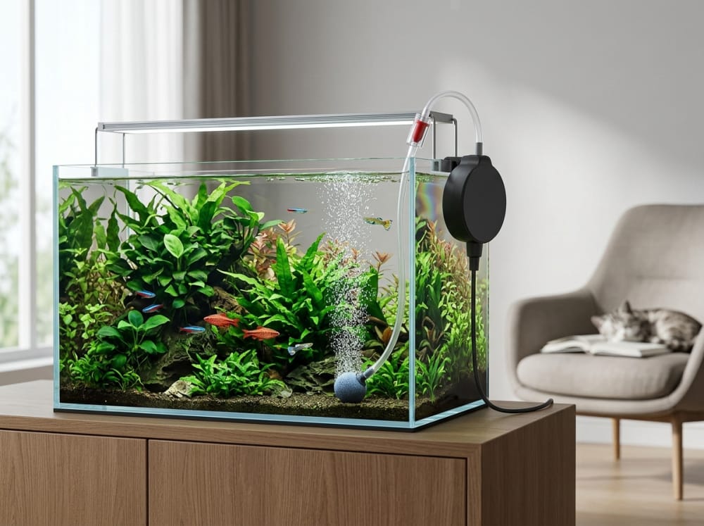 Warum ultraleise Mini-Luftpumpen immer wichtiger werden — supporting aquarium detail