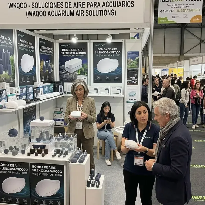 WKAQOO Messestand für Aquarienprodukte auf der IBERZOO\u0026PROPET im Februar 2024 in Madrid zur Ansprache globaler Vertriebspartner und OEM-Käufer