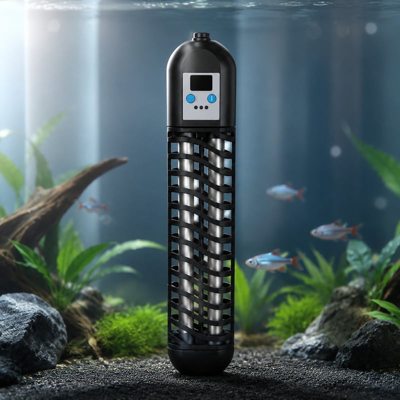 Vorteilsbild des WK002 Dual Tube Titanium Aquarium Heater Modells WK002 für Händler und Beschaffungsteams von Aquaristik-Ausrüstung