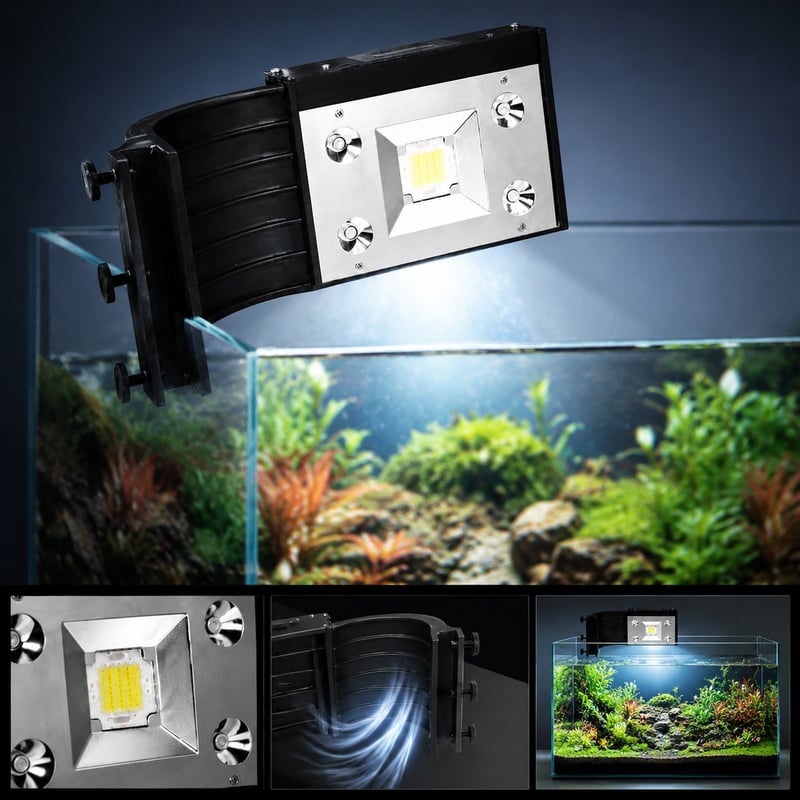 Leistungsbild des WK004 Aquarium Tank Sets mit leistungsstarker Clip-on-LED-Leuchte, Modell WK004, für Händler und Beschaffungsteams von Aquaristik-Ausrüstung