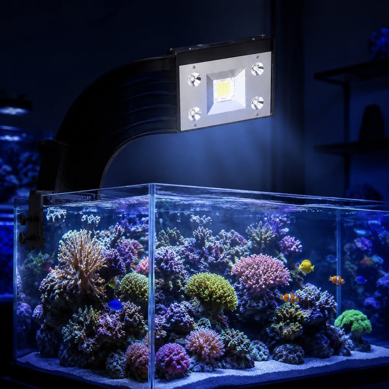 Funktionsbild des WK004 Aquarium Tank Sets mit leistungsstarker Clip-on-LED-Leuchte, Modell WK004, für Händler und Beschaffungsteams von Aquaristik-Ausrüstung