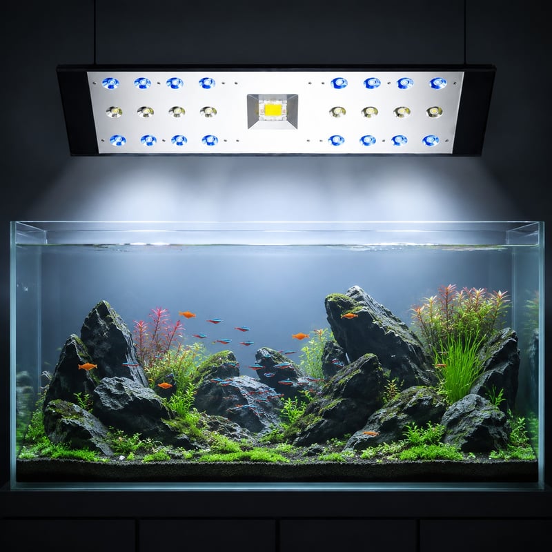 Leistungsbild der Aquarium-LED-Leuchte WK005, Modell WK005, für Aquariumfachhändler und Beschaffungsteams