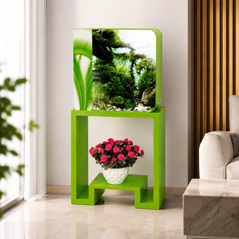 Vorteilsbild des WK010 All-in-One-Acryl-Aquariums mit RGB-LED, Modell WK010, für Aquarien-Vertriebspartner und Beschaffungsteams