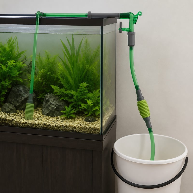 WK015 Aquarium-Wasserwechsler-Siphon Modell WK015 Funktionsbild für Händler und Beschaffungsteams von Aquarienzubehör