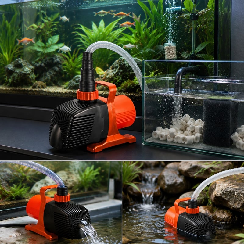 WK022 4-polige Aquarien-Wasserpumpe mit variabler Drehzahl, Modell WK022, Funktionsbild für Händler von Aquarienausrüstung und Beschaffungsteams