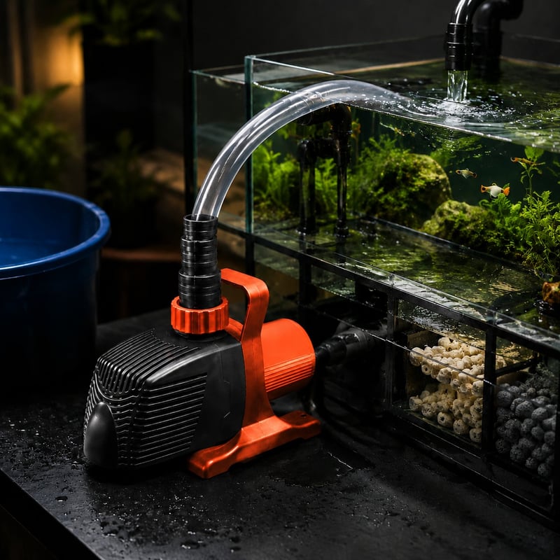 WK024 4-polige Aquarienwasserpumpe mit variabler Drehzahl, Modell WK024, Funktionsabbildung für Händler und Beschaffungsteams von Aquarientechnik
