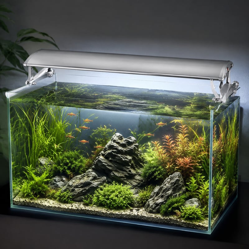 WK025 Aquarienleuchte mit 6 Lampen, Modell WK025, Funktionsabbildung für Händler und Beschaffungsteams von Aquarientechnik