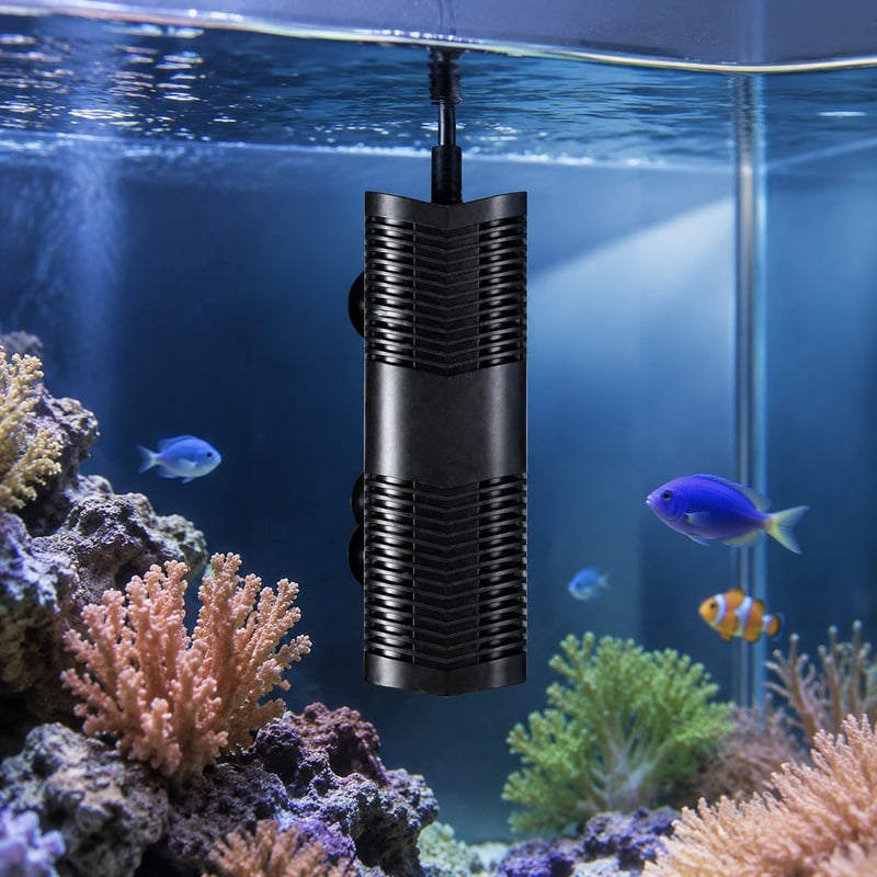 Funktionsbild des kompakten Hochleistungs-Digitalaquarienheizers WK028, Modell WK028, für Distributoren und Beschaffungsteams von Aquarientechnik