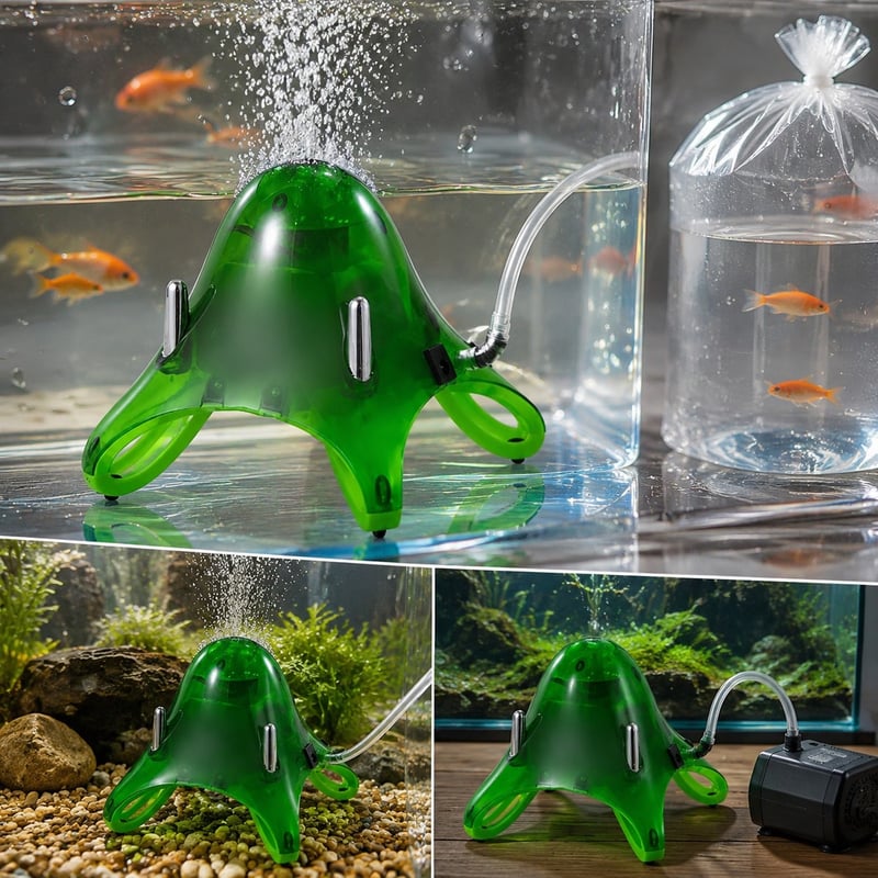 Funktionsbild der wiederaufladbaren Aquarienluftpumpe WK035, Modell WK035, für Händler und Beschaffungsteams von Aquarientechnik