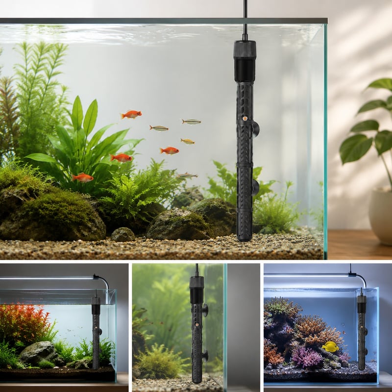 Funktionsbild des Quarz-Aquarienheizers WK043, Modell WK043, für Händler von Aquarienzubehör und Beschaffungsteams
