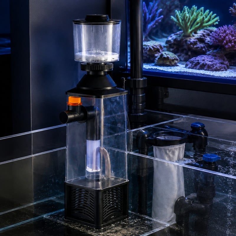 Funktionsbild des Modells WK048 Aquarien-Proteinabschäumer für Händler und Beschaffungsteams im Bereich Aquarientechnik