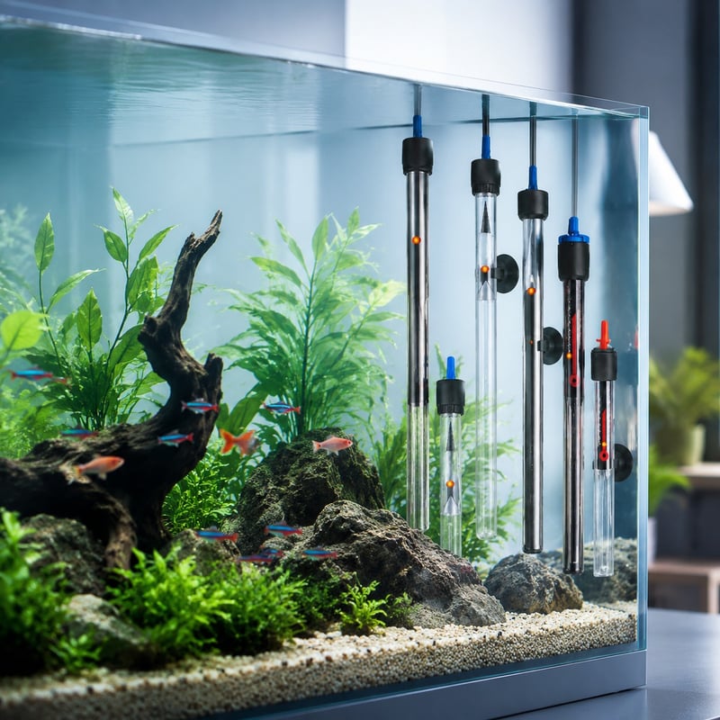 Funktionsbild des Quarzaquarienheizers Modell WK051 für Händler und Beschaffungsteams von Aquarientechnik