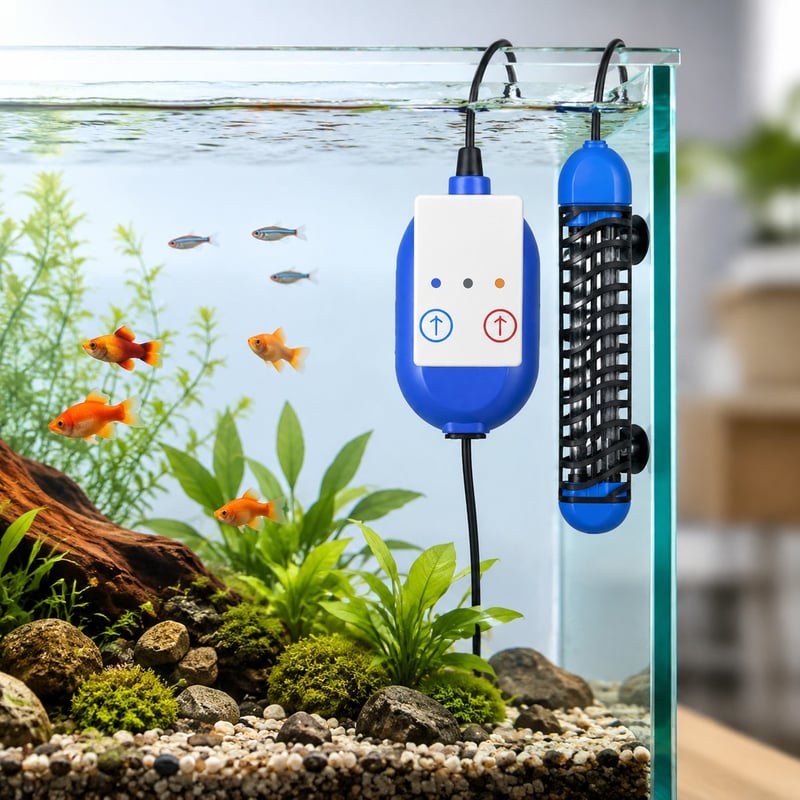 Funktionsbild des app-gesteuerten Aquarienheizers Modell WK052 für Händler und Beschaffungsteams von Aquarientechnik