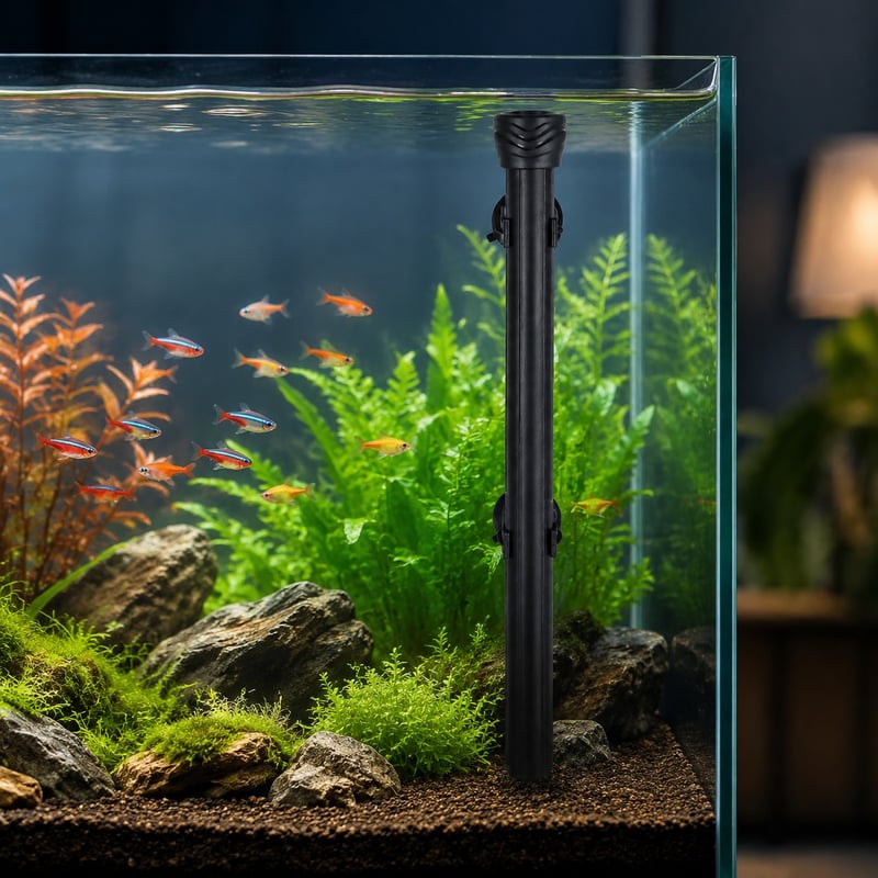 Funktionsbild des Kohlefaser-Aquarienheizers Modell WK053 für Händler und Beschaffungsteams von Aquarientechnik