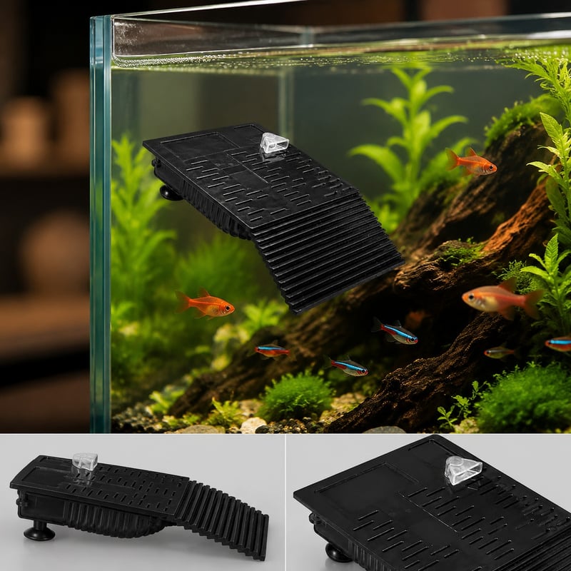 Funktionsbild des WK055 Aquarienheizers mit Schildkrötenplattform, Modell WK055, für Vertriebspartner und Beschaffungsteams im Bereich Aquarientechnik