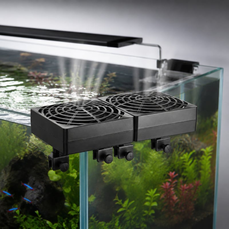 Leistungsbild des aufsteckbaren Aquarienkühlventilators mit zwei Köpfen WK061 für Aquarien, Modell WK061, für Händler und Beschaffungsteams von Aquarienausrüstung