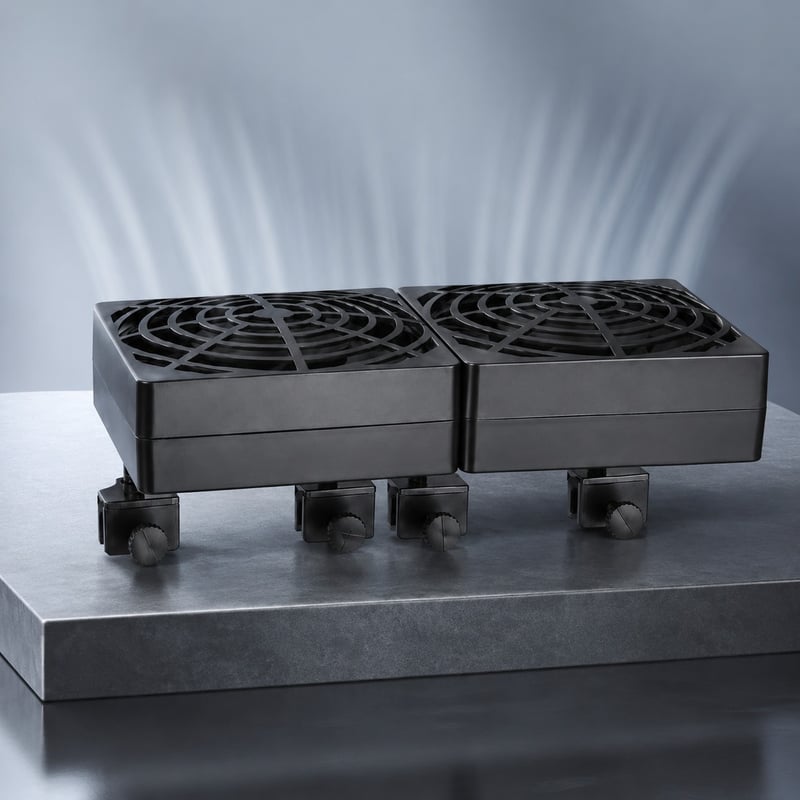 Vorteilsbild des aufsteckbaren Aquarienkühlventilators mit zwei Köpfen WK061 für Aquarien, Modell WK061, für Händler und Beschaffungsteams von Aquarienausrüstung