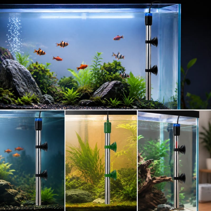 Funktionsbild des Edelstahl-Aquarienheizers WK062, Modell WK062, für Händler und Beschaffungsteams von Aquarienausrüstung