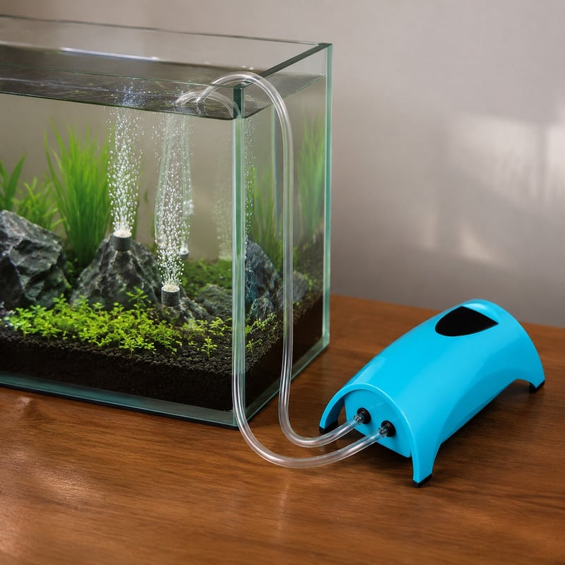 Funktionsbild der wiederaufladbaren Aquarium-Luftpumpe WK063, Modell WK063, für Aquariumzubehör-Vertriebspartner und Beschaffungsteams