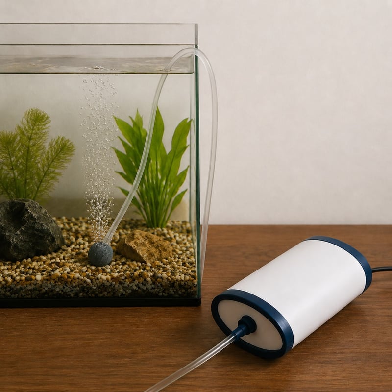 WK067 leise Aquarienluftpumpe mit 4 Ausgängen, Modell WK067, Funktionsbild für Händler und Beschaffungsteams von Aquarientechnik