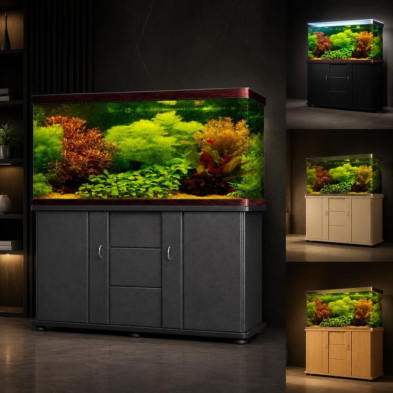 WK068 Hb Glas-Aquarienfischbecken mit Unterschrank, Modell WK068, Vorteilsbild für Händler und Beschaffungsteams von Aquarien