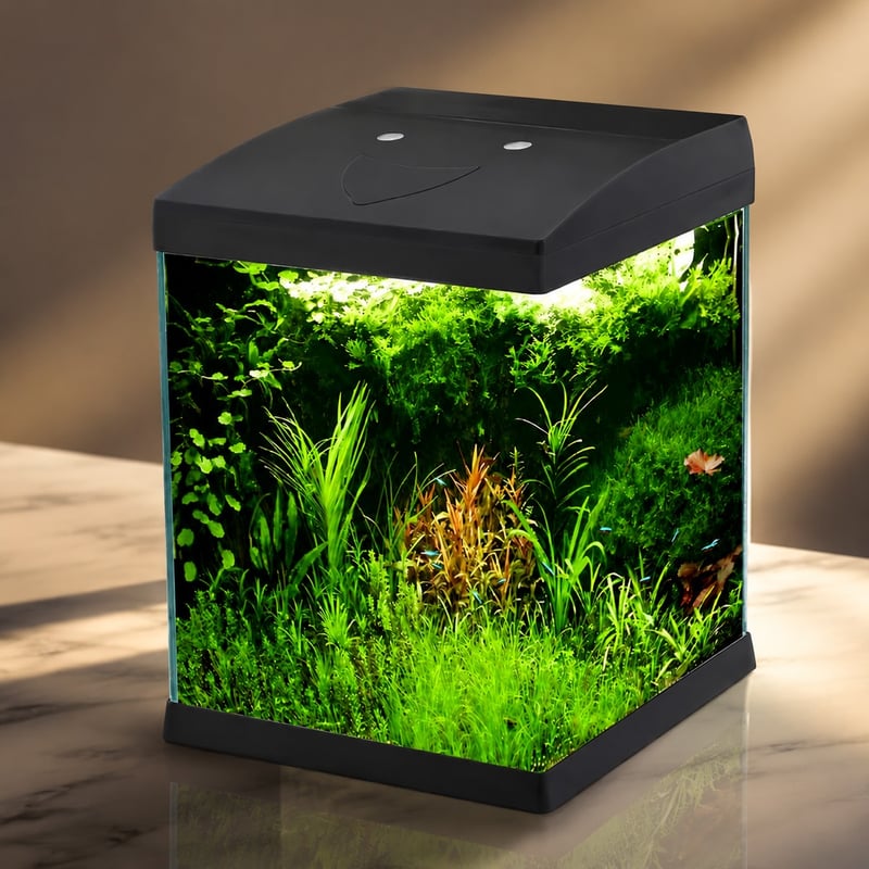 Detailbild 5 des randlosen Mini-Glas-Aquariums WK072 mit LED-Beleuchtung, Modell WK072, für Großhandels- und OEM-Käufer von Aquarien