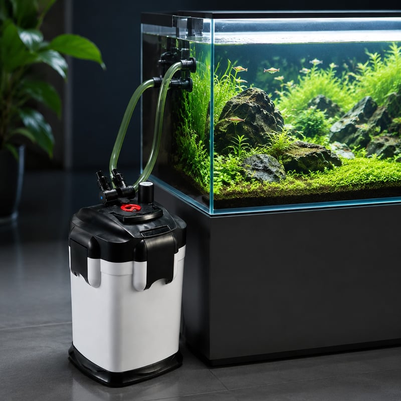 Funktionsbild des externen Kanisterfilters WK074, Modell WK074, für Händler und Beschaffungsteams im Bereich Aquarienfiltration