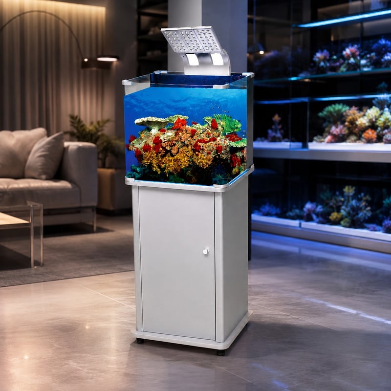 WK079 gebogenes Glas-Aquarium, Fischbecken, Modell WK079, Funktionsbild für Händler und Beschaffungsteams von Aquarien