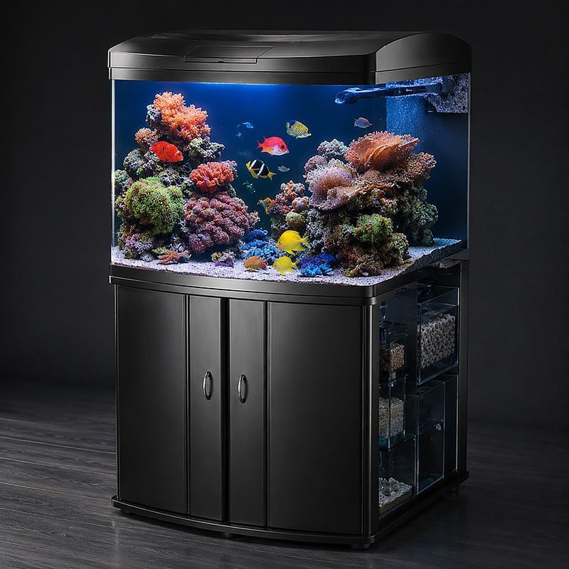 Leistungsbild des gebogenen Meerwasseraquariums WK083, Modell WK083, für Distributoren und Beschaffungsteams von Aquarien