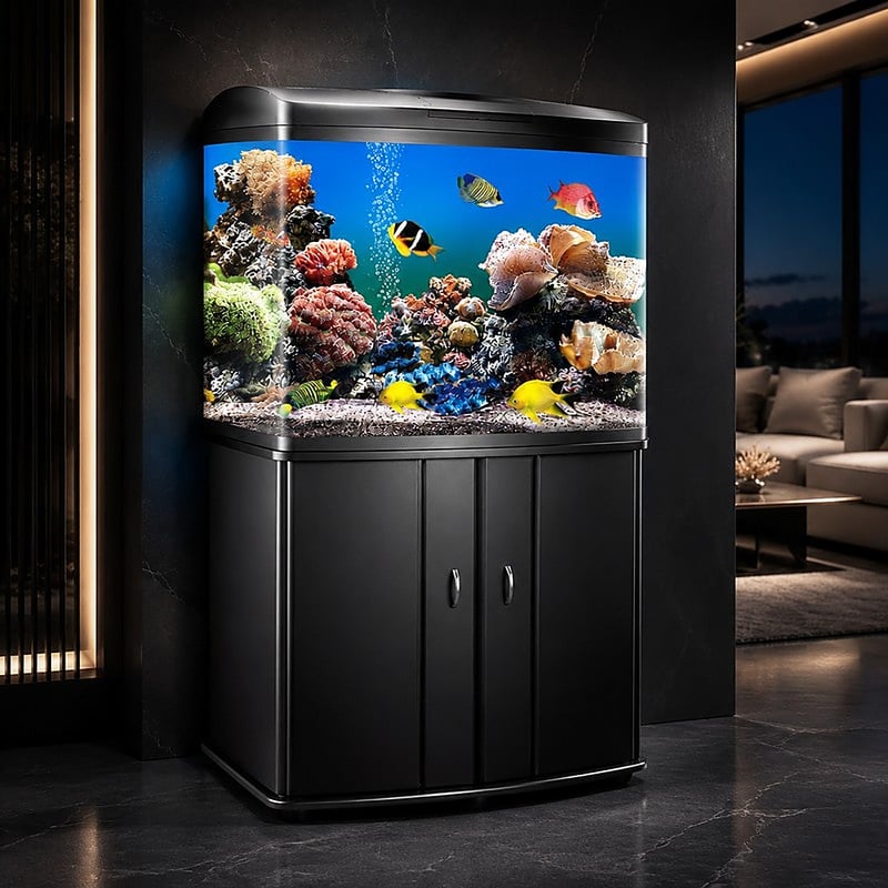 Vorteilsbild des gebogenen Meerwasseraquariums WK083, Modell WK083, für Distributoren und Beschaffungsteams von Aquarien