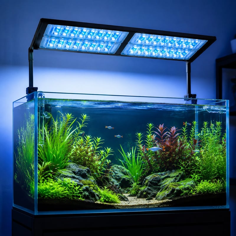 Funktionsbild der wasserdichten Hochleistungs-Aquarien-LED-Leuchte WK084, Modell WK084, für Händler und Beschaffungsteams von Aquarienausrüstung