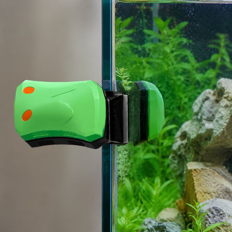 Funktionsbild des magnetischen Aquarienglasreinigers WK085, Modell WK085, für Händler und Beschaffungsteams von Aquarienausrüstung