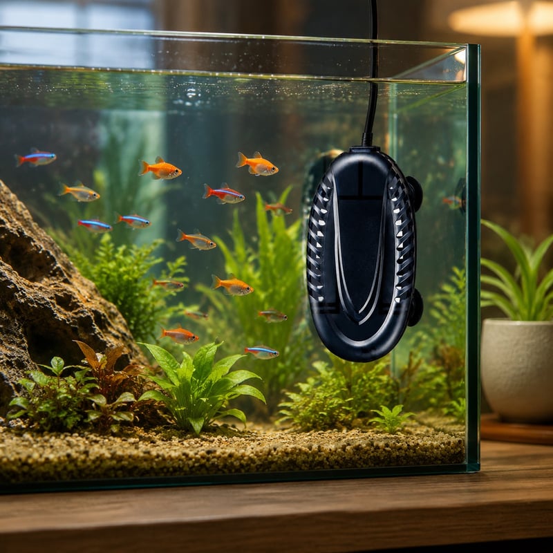 Funktionsbild des digitalen Quarz-Aquarienheizers WK089, Modell WK089, für Distributoren und Beschaffungsteams von Aquarientechnik
