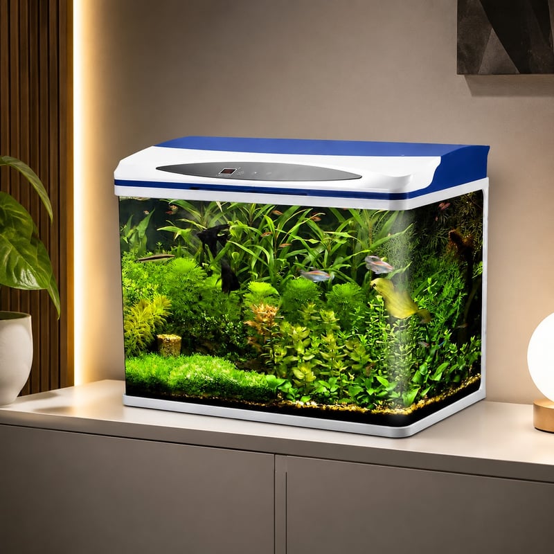 WK097 Glas-Aquarium mit LED-Beleuchtung, Modell WK097, Funktionsbild für Aquarienhändler und Beschaffungsteams