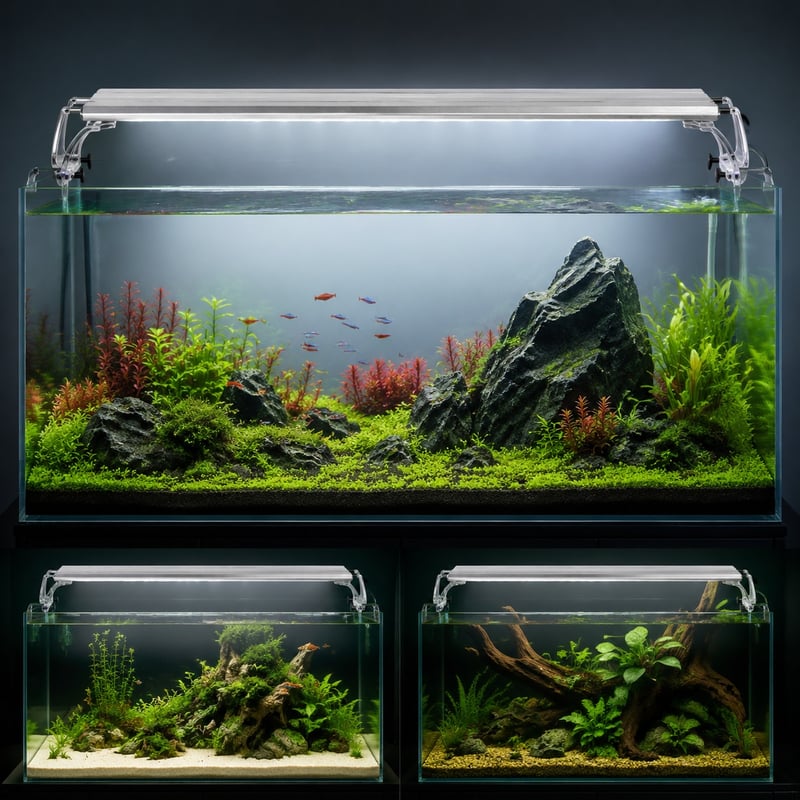 Leistungsbild der Aquarien-LED-Leuchte WK101, Modell WK101, für Händler von Aquarientechnik und Beschaffungsteams