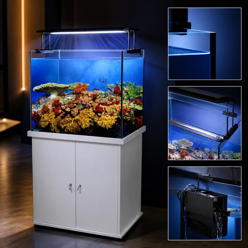 Aquarium-Set WK102 mit ultraflacher aufsteckbarer LED-Leuchte, Modell WK102, Leistungsbild für Aquarienhändler und Beschaffungsteams