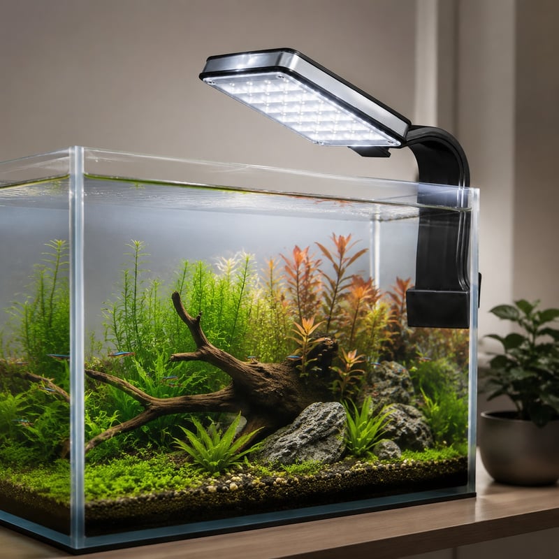 WK104 Aquarium-LED-Leuchte, Funktionsbild des Modells WK104 für Händler und Beschaffungsteams von Aquarienausstattung