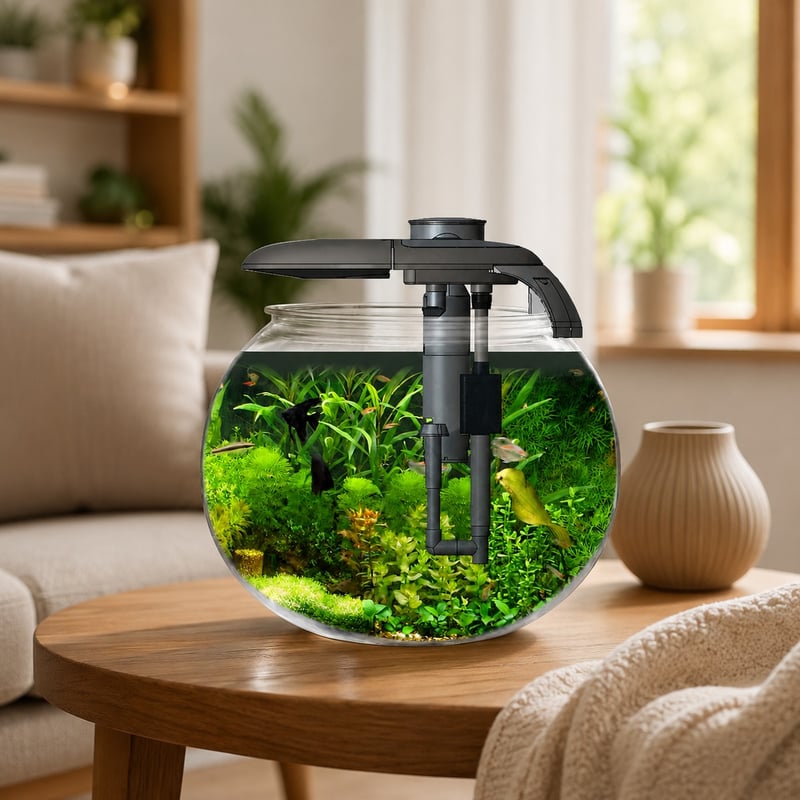Runder PC-Aquarienbehälter WK117, Modell WK117, Funktionsbild für Aquarienhändler und Beschaffungsteams