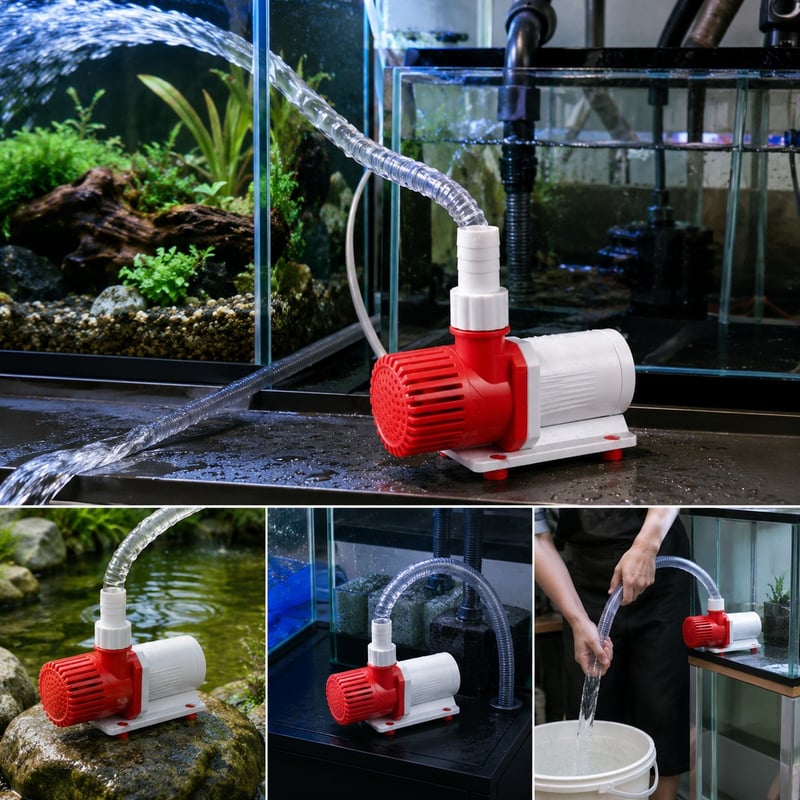WK121 DC-Aquarienwasserpumpe mit variabler Drehzahl, Modell WK121, Funktionsbild für Händler und Beschaffungsteams von Aquarienausrüstung
