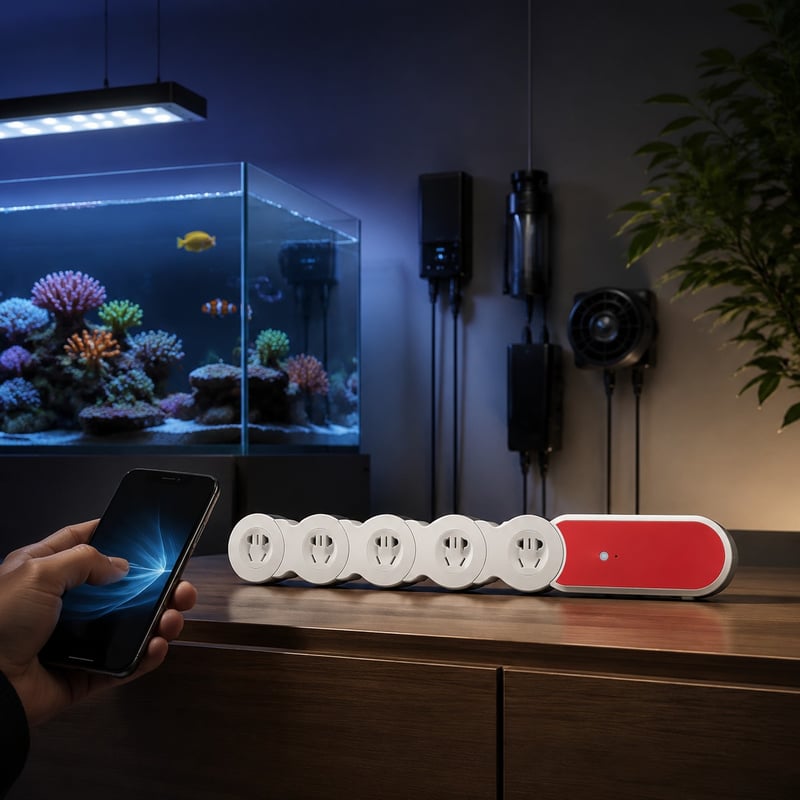 Leistungsbild der 5-fach-WLAN-Smart-Aquariensteckdosenleiste WK125, Modell WK125, für Händler und Beschaffungsteams von Aquarienausrüstung