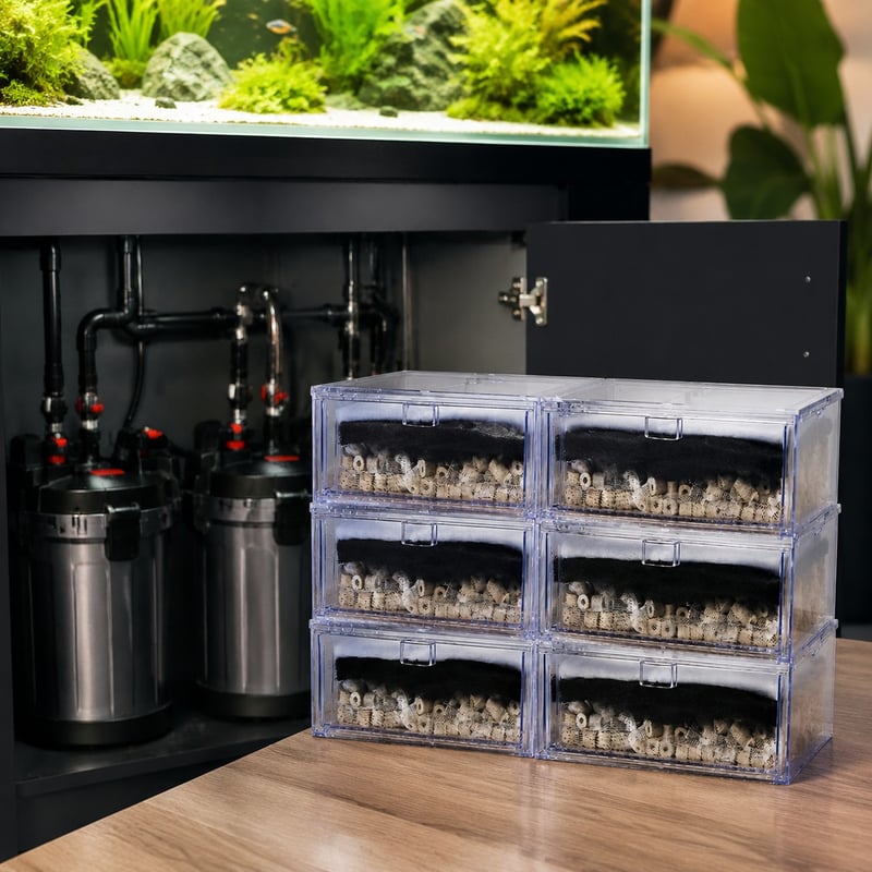 WK128 Trickle Biological Aquarium Filter System Modell WK128 Funktionsbild für Händler von Aquarientechnik und Beschaffungsteams