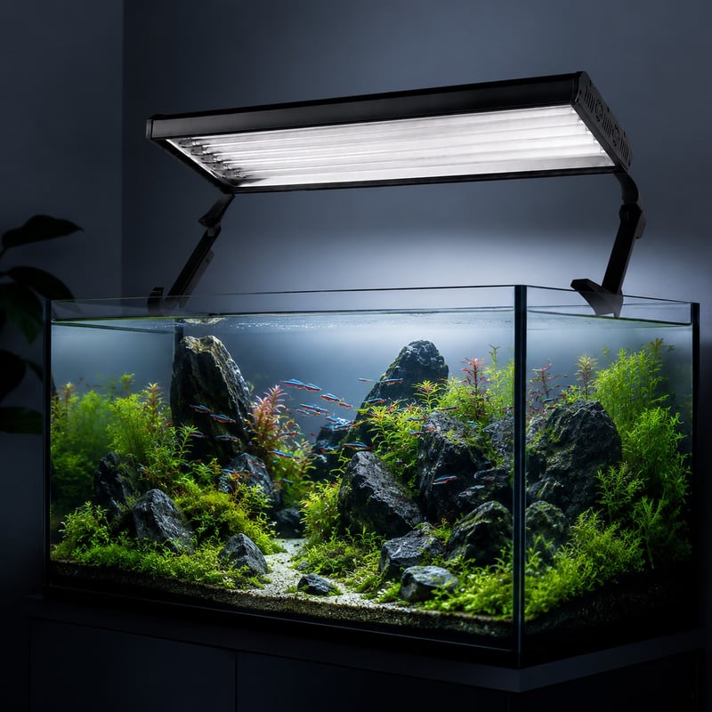 Funktionsbild der 6-Lampen-T5-HO-Aquarienleuchte WK135, Modell WK135, für Händler und Beschaffungsteams von Aquarientechnik