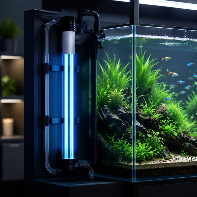 WK141 Doppelrohr-Aquarien-UV-Sterilisator, Funktionsbild des Modells WK141 für Händler von Aquarienausrüstung und Beschaffungsteams